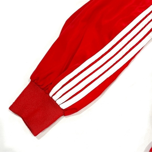 Vintage Mega Wear Mens Red White Stripe Windbreaker Track Jacket - Picture 4 of 12